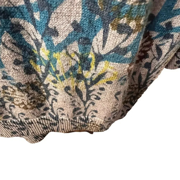 Sigrid‎ Olsen Oversized open lightweight cardigan, geometric floral ribbed, XL ￼ - Picture 7 of 11